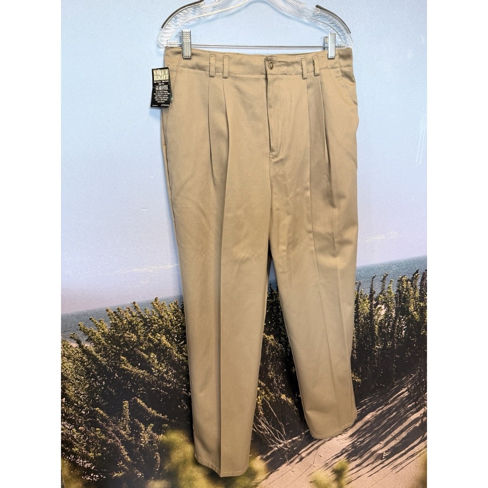 Vintage Women's Hunt Club Size 16 Pleated Khaki Semi-Formal Pants Deadstock